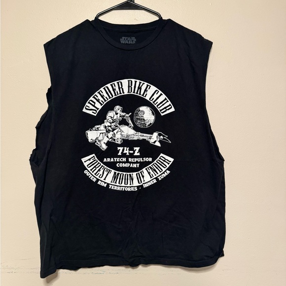 Star Wars Tops - Star Wars Vintage Black and White Speeder Bike Club Tee